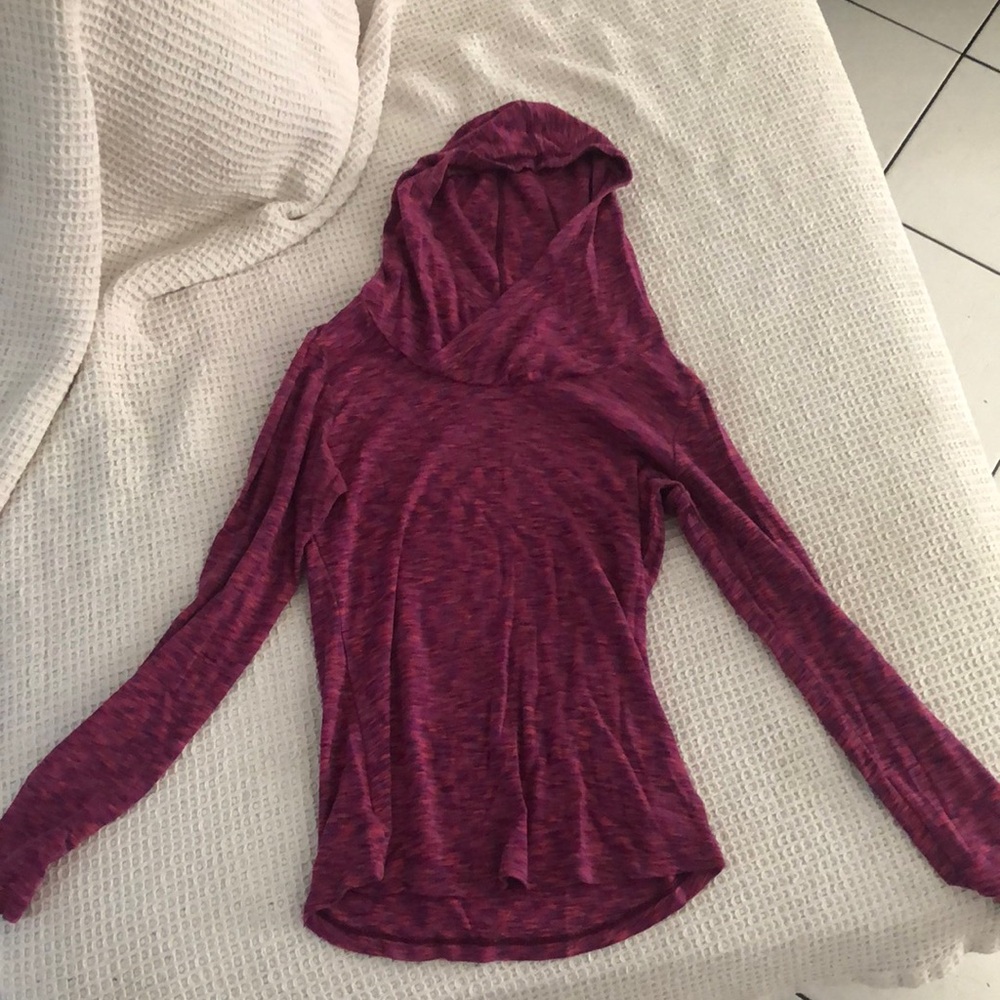 Long Sleeve Columbia Small Pink Athletic Top with Hood